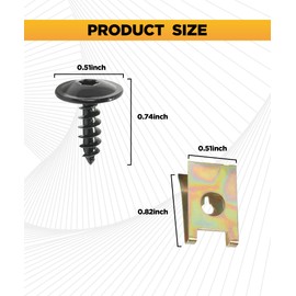 Flaconi 20PCS Stoßstangen-Clips Autozubehör,Kotflügel Clip Blechmuttern Befestigungsclips für Radlaufabdeckung,Unterboden Unterfahrschutz Schraube U Typ Schrauben,Ersetzt für N90974701