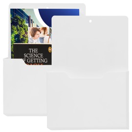 BELLE VOUS Set of 2 Document Holders - Magnetic Wall Organiser - Newspaper Holder Wall - DIN A4 - List & Brochure Holder Wall - Office Organisation - Flyer Holder - White