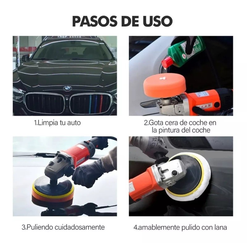 Dolores 8pcs 7in Esponja Coche Almohadilla Disco Pulir Encerar Borla