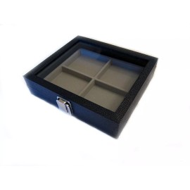 KC JEWELRY & SUPPLY Glass Top Display Case With 4 Section Storage 8 1/4" X 7 1/4" X 2"