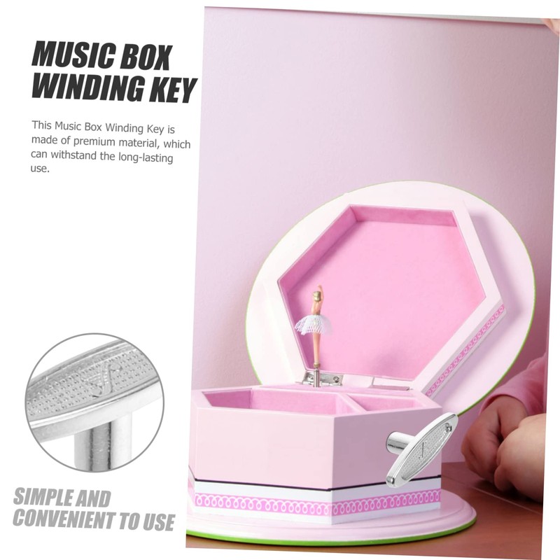 Luxshiny 1set Music Box Knob Windup Key Replacement Electric Windup