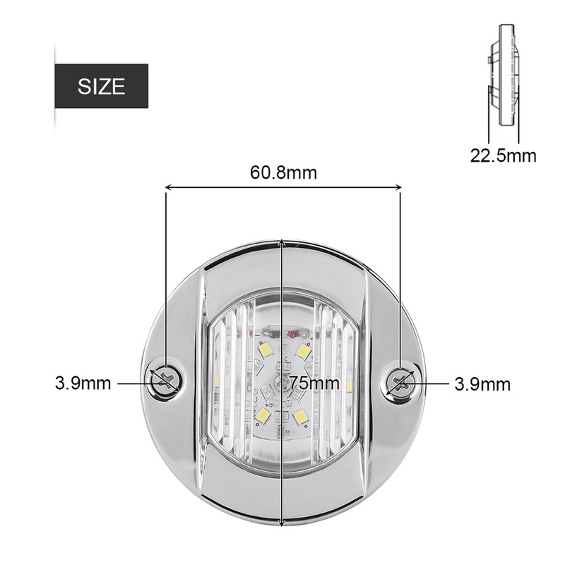 12V Marine Boat Transom White LED Stainless Steel Waterproof Anchor