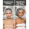 Aquior Gorro de ducha desechable, 100 gorras de baño, grandes,