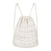Lobagve Handmade Crochet Cotton Drawstring Backpack Boho Purse Leisure Daypack