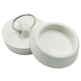 2Pcs Rubber Drain Stopper Fits 1-1/2 Inch to 1-5/8 Inch, Bathtub Drain Plug with Hanging Ring, Rubber Sink Stopper Drain Plug for Bathtub, Kitchen and Bathroom (White)