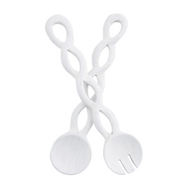 Mud Pie, White, 12" Twisted Wood Server Set