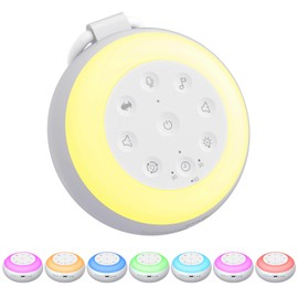 Musotica White Noise Sound Machine for Baby & Adult Sleeping, 24 Soothing Sounds, 7 Color Night Light, 3 Timer Options, Wireless Speaker, Portable Size, Noise Canceling