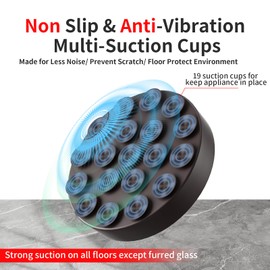 3 Inch Non Slip Furniture Coasters with Strong Adsorption Suction Cup, 4 PCS Round Rubber Furniture Caster Cups, Anti-Sliding Furniture Pads for Hardwoods Floors Bed Stopper Protectors (Dark Brown)