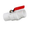 PVC Ball Valve, 20/25/32/40/50/63/75mm Inner Diameter Red Anti-Slip Steel Handle