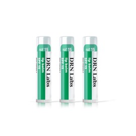 Bálsamo labial con protección solar mineral FPS 15 Vegano y libre de crueldad animal Amplio espectro UVA/UVB Aroma a limón y menta Para hidratación y protección solar de DRN Labs. 0,15 oz