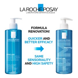 La Roche-Posay Face Wash Gel Cleanser, Effaclar Gentle Purifying Foaming Gel for Oily and Sensitive Acne-Prone Skin. Alcohol-free, Soap-Free, Paraben-free, Non-Comedogenic, 400mL