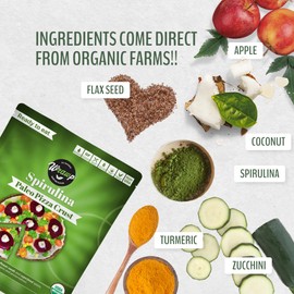 Wrawp Paleo Pizza Crust | 6 Pack Spirulina Flavored Organic Gluten Free, Dairy Free, Soy Free, Nut Free and Vegan Pizza Crust