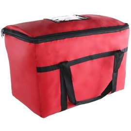 Chef Approved Insulated Catering Bag | Cooler Delivery Bag Food Pan Carrier with Carrying Straps Label Holder and Zipper Sealed for Restaurant | 2.6 cu ft Capacity | 23"W x 13"D x 15"H, Nylon, Red