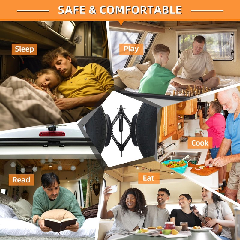 OULEME RV Tire Stabilizer, X-Shaped Wheel Chock for Dual Axle