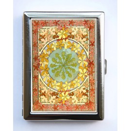 Art Nouveau Leaves Flowers Case id case Wallet Business Card Holder