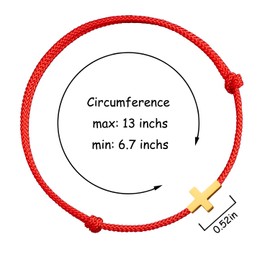 OBSUN Cross Bracele Christian Jewelry for Women Red String Bracelets for Women Christmas Gifts (Cross)