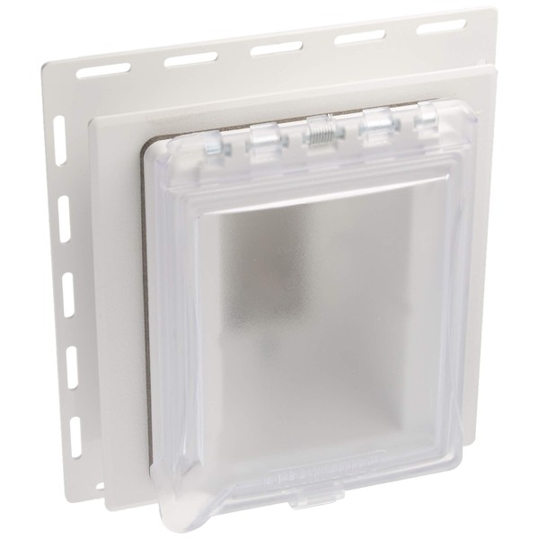 TayMac MR420CW 1-Gang Recessed Enclosure Extra Duty, 6-in-1 Nonmetallic Weatherproof in-Use Cover, Horizontal/Vertical, White