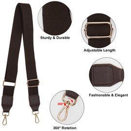 FLYAMAPIRIT Adjustable Shoulder Strap for Bags, 1.5" Wide Bag Strap DIY Accessories for Handbags, Tote Bags and Crossbody Bags (Dark Brown)