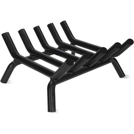 G GOOD GAIN Fireplace Log Grate - 17 inch Firewood Burning Holder Heavy Duty | Fire Log Burning Wrought Iron Rack | Fire Pit Tray for Indoor Chimney Hearth & Outdoor Camping