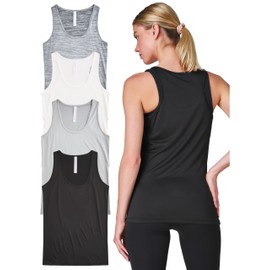 Ultra Performance Womens Athletic Workout Tank Tops 4 Pack Women's Running Shirts Casual Loose fit Gym Tanks for Women
