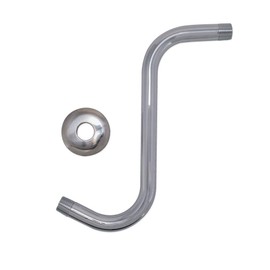 EZ-FLO 8 Inch S-Shape Brass Shower Arm and Flange, 1/2 Inch MIP Connection, Chrome, 15054