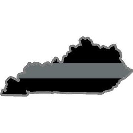 5" Kentucky Ky Thin Silver Line State Shape American Flag Corrections Officer Sticker