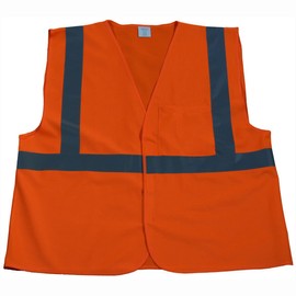 Petra Roc OV2-EC-L/XL ANSI Class 2 Velcro Closure Economy Safety Vest with 1-Chest Pocket, Large/X-Large, Orange Solid