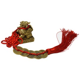 (isui) yishui 貔貅 hikyuu Male Female Set Pair Copper Feng Shui Figurine Feng Shui Goods interior Amulet 2 Body Set Jump Up Fortune Feng Shui Items 招財 Luck, Money Gambling Luck In Luck Good Luck Thank Yous New Year Gift Happy, The Imperial Coin with Bonus 