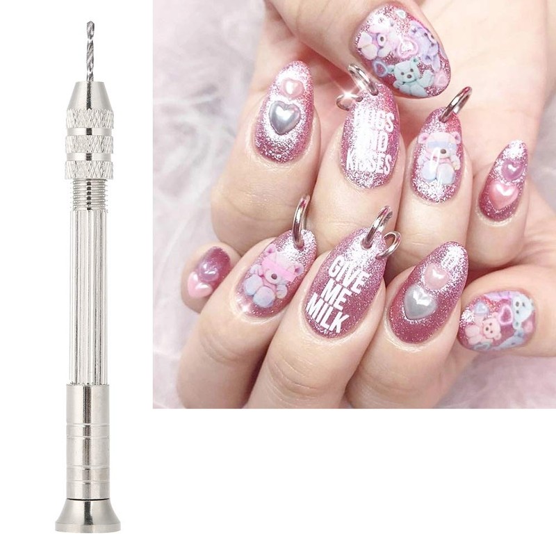 Nail Piercing Tool, Manual Nail Art Piercing Machine Nail DIY