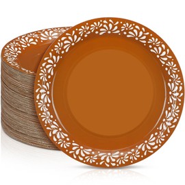 Yungyan 100 Pcs Platos De Barro Mexicanos Paper Plates Baby Shower Party Supplies 7 Inch Mexican Plates Mexican Terracotta Clay Pottery Cinco de Mayo Wedding Party Decoration