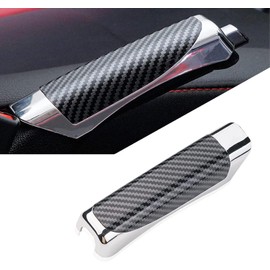 1 funda para freno de mano de coche, 12,4 x 3,3 cm, de ABS de estacionamiento y agarre cómodo para la mayoría de coches, SUV y camiones (fibra de carbono negro), NGSST301CB-1PC