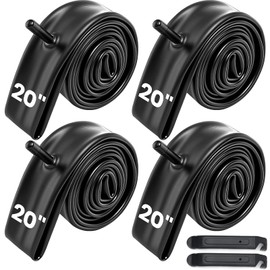 CALPALMY 4-Pack 20" Bike Tire Replacement Inner Tubes, 20x1.75/2.125 Tubes with AV Schrader Valve, Fit for 20x1.75 20x1.90 20x1.95 20x2.0 20x2.10 20x2.125 Bicycle Tire Tubes (with 2 Tire Levers)