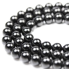 Black Tourmaline 8mm Natural Gemstone Beads for Making Jewellery Energy Healing Crystals Jewelry Chakra Crystal Jewelry Beading supplies 15.5inch About 46-48 Beads