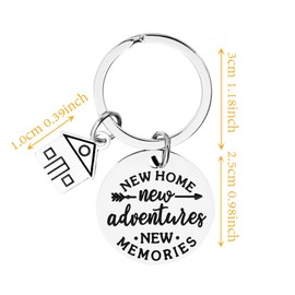 2Pcs New Home Gifts, New Home Keyring,House Warming Gifts New Home Gift, New Home Sweet Home Key Chain for Her Women, Girls Sister, Best Friends,Bestie Colleague