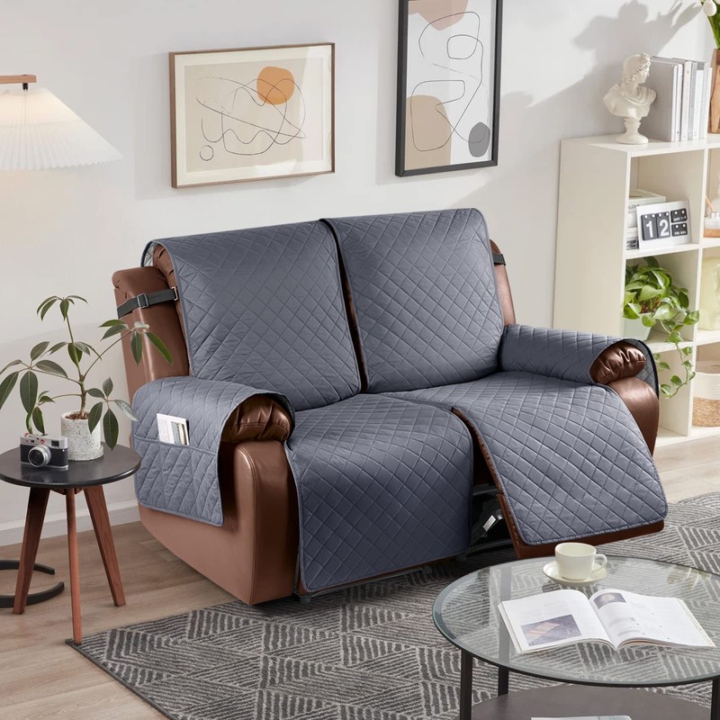 KinCam Waterproof Oversized Loveseat Recliner Cover, Non-Slip Reclining Couch Covers