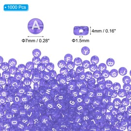 PATIKIL 1000 Pcs Letter Beads, 4x7mm Acrylic Alphabet Beads Friendship Bracelet DIY Kit for Bracelets Jewelry Making Supplies, Light Purple
