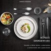 HaWare Dinnerware Sets, 16-Piece Plates and Bowls Set, Stoneware Dish