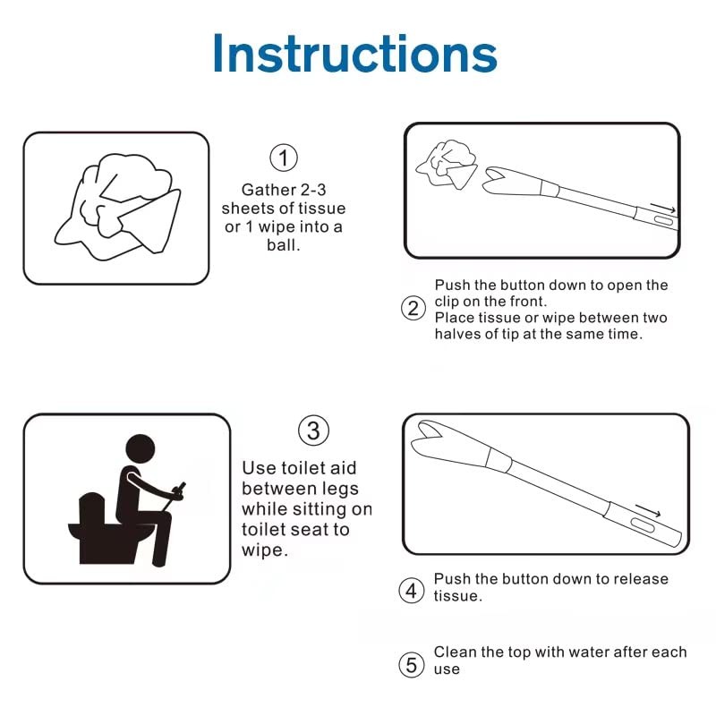 EASACE Upgrade Toilet Aid 17" Long Reach Comfort Wipe,Self Wipe