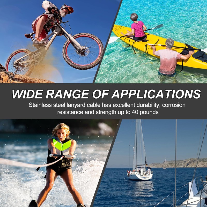 sourcing map Lanyard Cable Safety Tether Wire 6 Inch 316