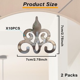 LuckyOpt 20pcs Wall Art Stickers, 2.8" Removable 3D Acrylic Mirror Stickers Decor, DIY Self-Adhesive Mirror Decals for Background/Window/Cupboard (20p,7cm, Silver)