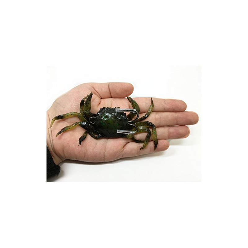 FISHING ADDICT Realistic Crab fishing lure softbait Crazy Crab Green