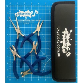 Ickysticky Mini Pliers with Bag 5-Piece Set, 11-14 cm Length, work in hard-to-reach areas, jewelry making, small parts, electronic product repair, small object clamping and other fields.