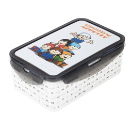 P:os Mainzelmännchen 34995 Lunch Box for Children with 2 Removable Inserts, Plastic Lunch Box with 4 Clip Fasteners, Lunch Box for Nursery, School and Leisure