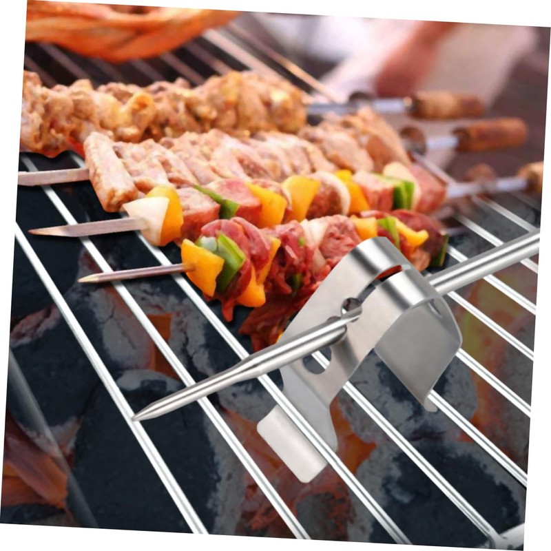 Totority 1set Stainless Steel Barbecue Probe Clips Adjustable Thermometer Holder