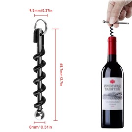 FINELYCR Pack of 4 Corkscrew Keyrings, Mini Key Chain, Wine Opener, Portable Wine Opener, Small and Easy to Carry, for Outdoor Picnics, Camping and Parties