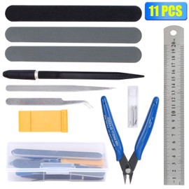HSEAMALL Gundam Modeler Basic Tools Hobby Tool Sets Basic Tools for Car Model Kit DIY Repair Pack of 11