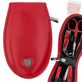 DREI SCHWERTER Germany Piemont Easter Egg Nail Care Set 6 Pieces Manicure Pedicure Travel Case Set Nail Set Nail Necessary Steel Instruments Brand Quality Manicure Set Artificial Leather (1344)