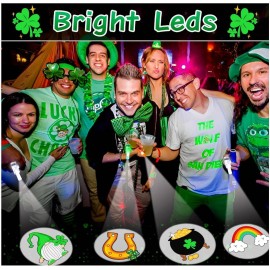 Bamamon 36PCS St Patricks Day Accessories LED Light Up Finger Lights
