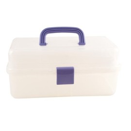 docrafts Clear Caddy with Blue Handle and Catch,Packof1,
