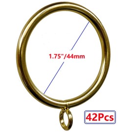 42 Pcs Metal Curtain Ring with Eyelet (Gold-ID/1.7")